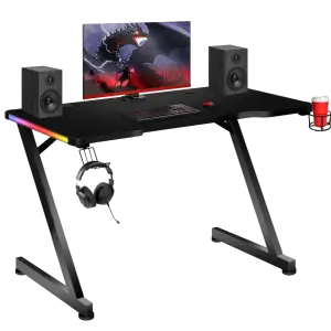 Carbon Fiber Gaming desk 110*60*75cm With RGB Light (بدون تركيب)