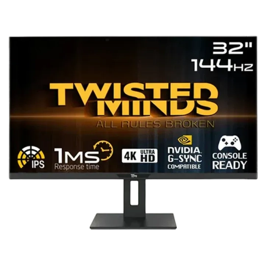 Twisted Minds 32” UHD, 144Hz, 1ms, HDMI 2.1, IPS Panel Gaming Monitor