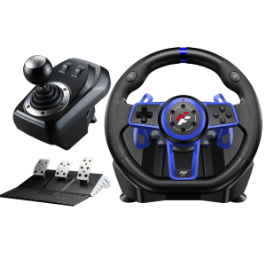 SUZUKA FLASHFIRE F111 STEERING WHEEL FOR PS5,PS4, PS3, XBOX, SWITCH, PC WITH 3 PEDALS+GEARBOX
