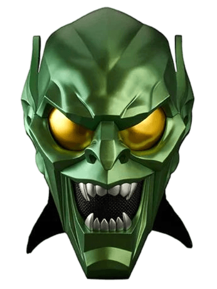 img_1878-2 Spider-Man: No Way Home Marvel Legends Green Goblin 1:1 Scale Wearable Helmet - Image 1