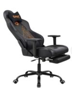 ⁦Gamax leather Gaming Chair Model BS-7969 with Foot Rest - Black (Installation Not Included)⁩ - الصورة ⁦2⁩