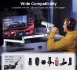 ⁦White Heavy-Duty Microphone Desk Arm Stand, 360 Degree Rotatable with Built-In Cable Management, for Podcast, Video, Gaming, Radio, Studio, Recording)ستاند بدون مايك⁩ - الصورة ⁦3⁩