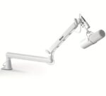 White Heavy-Duty Microphone Desk Arm Stand, 360 Degree Rotatable with Built-In Cable Management, for Podcast, Video, Gaming, Radio, Studio, Recording)ستاند بدون مايك