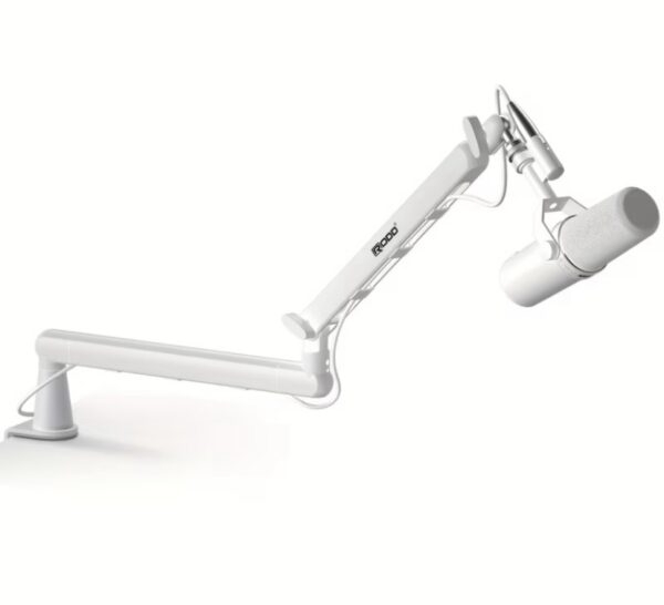 screenshot-32 White Heavy-Duty Microphone Desk Arm Stand, 360 Degree Rotatable with Built-In Cable Management, for Podcast, Video, Gaming, Radio, Studio, Recording)ستاند بدون مايك - الصورة 1