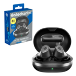 ⁦SteelSeries Arctis Gamebuds for PlayStation, Neodymium Magnetic Drivers, 4 mic Hybrid Active Noise Cancellation, Bluetooth 5.3 & Quick Switch 2.4GHz Connectivity, Up to 40 Hours, Black⁩ - الصورة ⁦2⁩