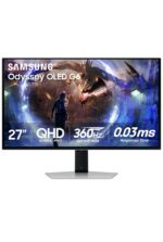 Samsung 27 Inch Odyssey G6 G60SD Series OLED (2560x1440) QHD With Response Time Upto 1ms, Refresh Rate 360Hz & AMD FreeSync Premium Pro | Anti-Glare | Sleek Metal Design | Gaming Monitor Silver