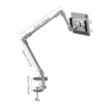 Adjustable Bedside Phone Stand, One-click Folding, Heavy-duty Metal Frame and Clamping Base, Compatible with Smartphones/tablets