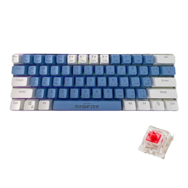 ⁦Diamond Star Wired Keyboard - Blue / white⁩ - الصورة ⁦1⁩