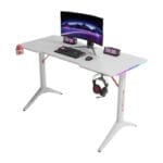 ⁦Gamax D2208W RGB Carbon fiber Gaming Table 120*60*74 cm with Mousepad - White (Installation Not Included)⁩ - الصورة ⁦2⁩