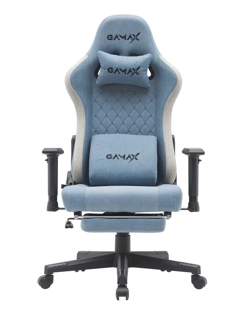 img_0654 Gamax Gaming Chair model BS-7970 with Foot Rest - Light Blue ( Installation not included ) - الصورة 1