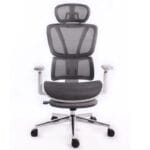 Black Bull UMGC6002B mesh office and gaming Chair With footrest , adjustable Headrest up & down 3D armrest , load weight: 130kg ,white / Gray (Assembly not Included)
