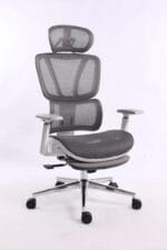 Black Bull UMGC6002B mesh office and gaming Chair With footrest , adjustable Headrest up & down 3D armrest , load weight: 130kg ,white / Gray (Assembly not Included) - Image 2