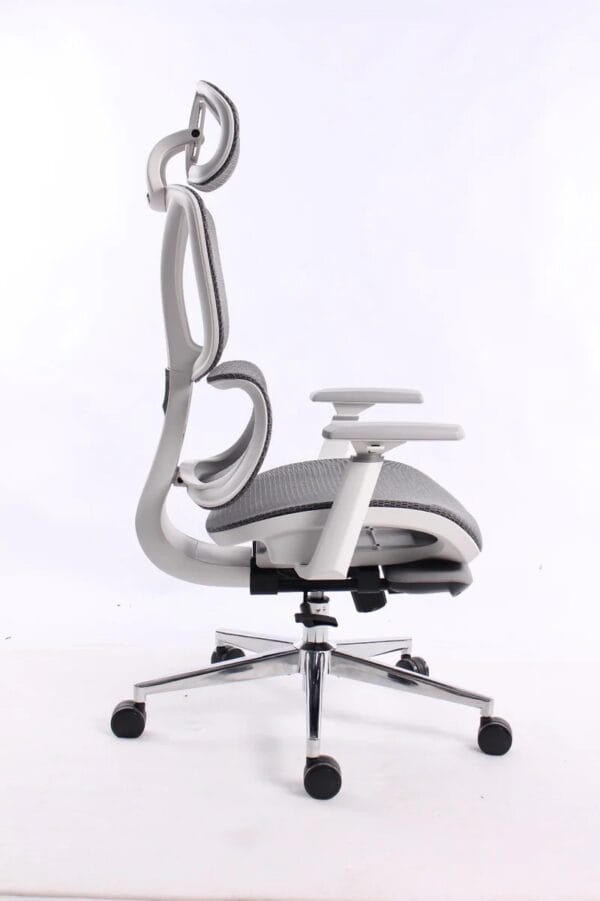 Black Bull UMGC6002B mesh office and gaming Chair With footrest , adjustable Headrest up & down 3D armrest , load weight: 130kg ,white / Gray (Assembly not Included) - Image 3