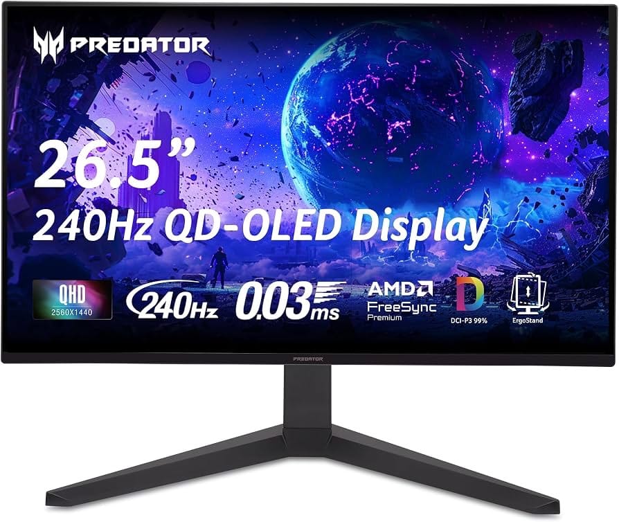 img_1239 Acer Predator 26.5in QHD 2560x1440 QD-OLED 240Hz Gaming Monitor X27U W1 - Image 1