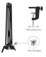 Boom Arm Mic Stand, Adjustable Suspension Boom Scissor Arm Stand,with Table Clamp Adapter,for HyperX QuadCast, QuadCast S RGB USB Condenser Microphone(without Microphone) بدون مايك - Image 2