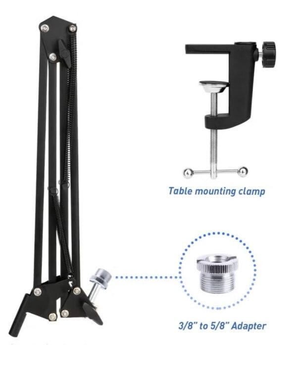 Boom Arm Mic Stand, Adjustable Suspension Boom Scissor Arm Stand,with Table Clamp Adapter,for HyperX QuadCast, QuadCast S RGB USB Condenser Microphone(without Microphone) بدون مايك - Image 2
