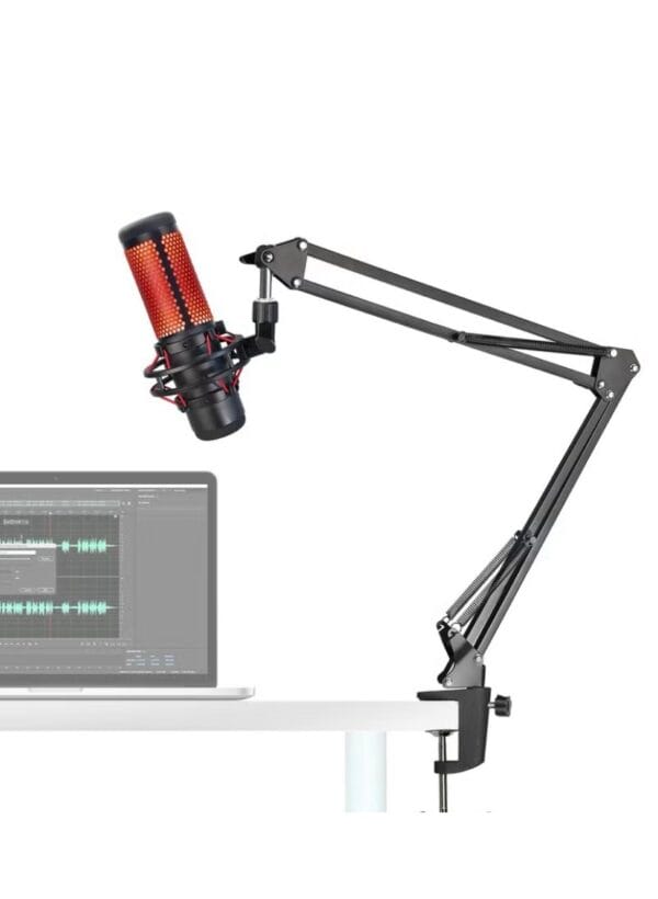 Boom Arm Mic Stand, Adjustable Suspension Boom Scissor Arm Stand,with Table Clamp Adapter,for HyperX QuadCast, QuadCast S RGB USB Condenser Microphone(without Microphone) بدون مايك - Image 3