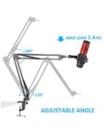 Boom Arm Mic Stand, Adjustable Suspension Boom Scissor Arm Stand,with Table Clamp Adapter,for HyperX QuadCast, QuadCast S RGB USB Condenser Microphone(without Microphone) بدون مايك - Image 4