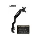 Single Monitor Arm Desk Mount with Gas Spring and Full Motion Articulating Height Adjustable Wing Which Fits 21 22 23 24 27 30 32 Inch VESA Computer Screen