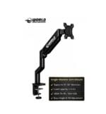 Single Monitor Arm Desk Mount with Gas Spring and Full Motion Articulating Height Adjustable Wing Which Fits 21 22 23 24 27 30 32 Inch VESA Computer Screen
