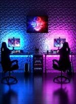 ⁦Inside 12 pcs -  50*50cm Decorative 3D Wall Panels in Diamond Design,PVC 3D Wall Decor Panels,PVC 3D Wall Panel Diamond,3D Textured Wall Panels,for Interior Wall Decor (Black)⁩ - الصورة ⁦3⁩
