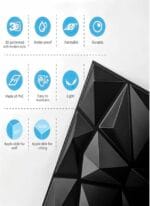 ⁦Inside 12 pcs -  50*50cm Decorative 3D Wall Panels in Diamond Design,PVC 3D Wall Decor Panels,PVC 3D Wall Panel Diamond,3D Textured Wall Panels,for Interior Wall Decor (Black)⁩ - الصورة ⁦4⁩