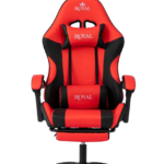 Royal Gaming Chair with Adjustable Headrest, Lumbar Pillow and Footrest - (RED-BLACK)