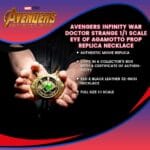 ⁦Marvel’s Doctor Strange Eye of Agamotto Replica Necklace | Officially Licensed Marvel Collectible Prop | Premium Quality Movie Replicas | Superhero Accessory Perfect For Cosplay, Costumes, Halloween (open box)(مستعمل)⁩ - الصورة ⁦6⁩