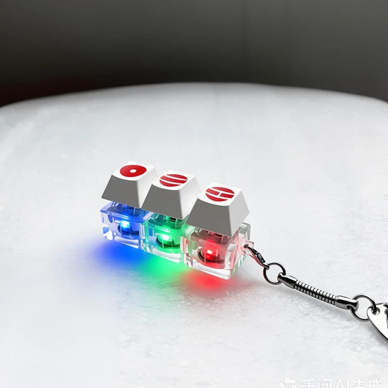 9ce19958-934d-410f-85ce-bf4db36a03d2 Keycaps (LED) keychain white - الصورة 1