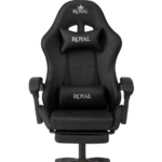 Royal Gaming Chair with Adjustable Headrest, Lumbar Pillow and Footrest - ( BLACK )