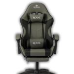 Royal Gaming Chair with Adjustable Headrest, Lumbar Pillow and Footrest - (DARK GRAY)