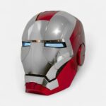 Iron Man Cosplay Helmet MK5 Electric Voice (Jarvis) Control Helmet Led Eyes Metal Mask (SILVER-RED) خوذه ايرون مان جارفيس