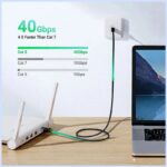 ⁦UGREEN CAT8 Shielded Round Braided Cable Modular Plugs 2m⁩ - الصورة ⁦4⁩