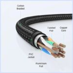 ⁦UGREEN CAT8 Shielded Round Braided Cable Modular Plugs 2m⁩ - الصورة ⁦6⁩
