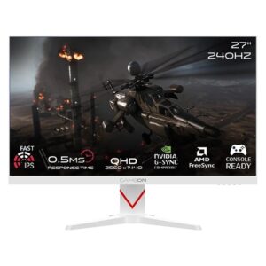 GAMEON GOAD27QHD240IPS Dominator Series 27" QHD, 240Hz, MPRT 0.5ms, HDMI 2.1, Fast IPS Gaming Monitor (Supports PS5) - White