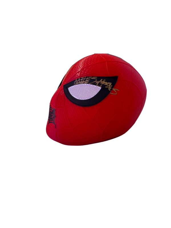 ⁦Spider-Man Mask with Black Web Mouth Detail – Wearable 3D Printed Collector’s Edition (Hand-Signed by the Miles Morales Voice Actor)⁩ - الصورة ⁦3⁩