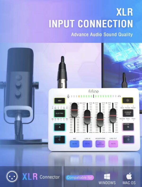 ⁦Fifine audio Mixer - white⁩ - الصورة ⁦2⁩
