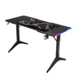 Gamax D2408B RGB Carbon fiber Gaming Table 140*60*74 cm with Mousepad - Black (Installation Not Included)
