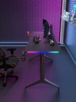 Gamax D2408B RGB Carbon fiber Gaming Table 140*60*74 cm with Mousepad - Black (Installation Not Included) - Image 5